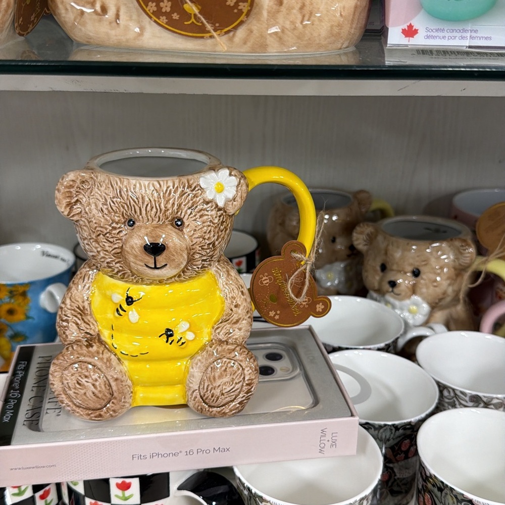 Yellow Bear Mug with Honey Design